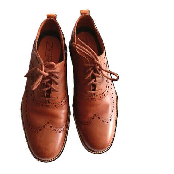 Cole Haan Zero Grand Wingtip Oxfords Men’s 10.5  Brown Leather - Picture 7 of 11